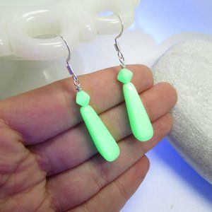 Vintage Uranium glass bead earrings